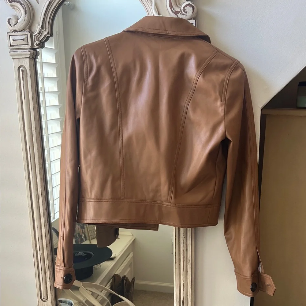 Anthropologie Tan Leather Jacket - Picture 3 of 4